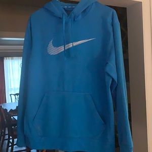 Nike Bright Blue Hoodie Size M Very Good Condition!  Therma Fit!
